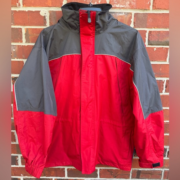 Vintage Marlboro Adventure Team MENS Red Black Hooded Full Zip L Coat Jacket M7